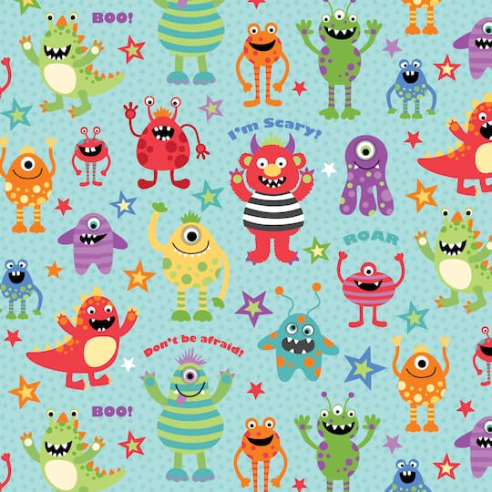  Fun Monsters Cotton Fabric